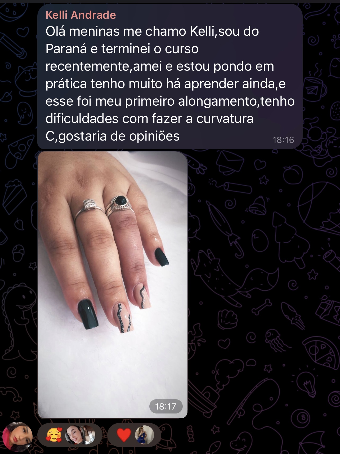 Depoimento da aluna Kelli do Paraná sobre curso de alongamento e curvatura de unhas