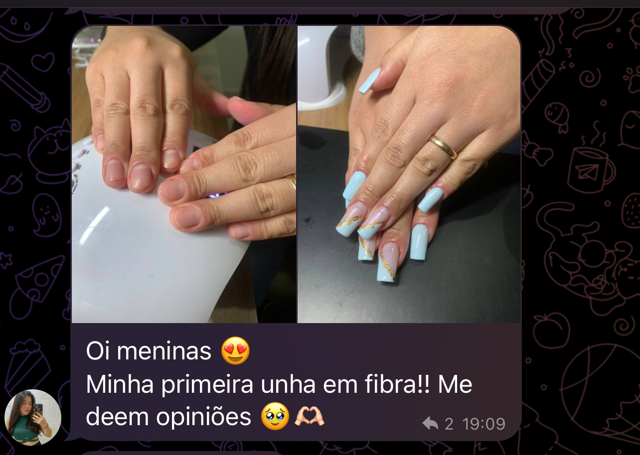 Primeira aplicação de fibra de vidro com resultado profissional - sucesso do curso
