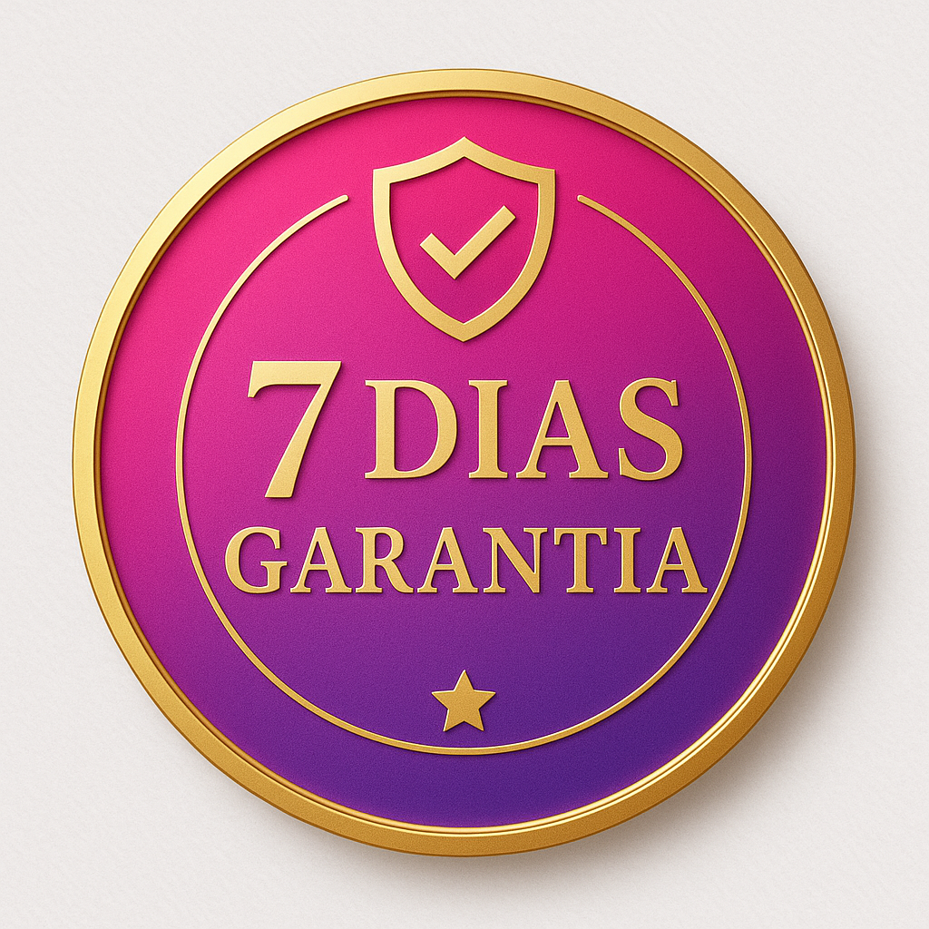 Selo de garantia incondicional de 7 dias para o curso nail designer - satisfação garantida